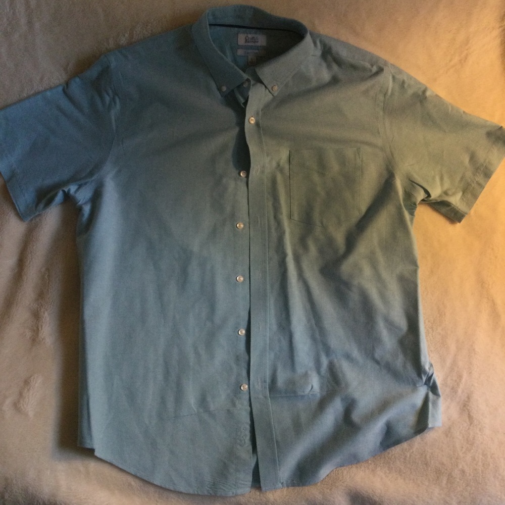 Men’s Croft and Barrel Short Sleeve Shirt Sea blue easy care